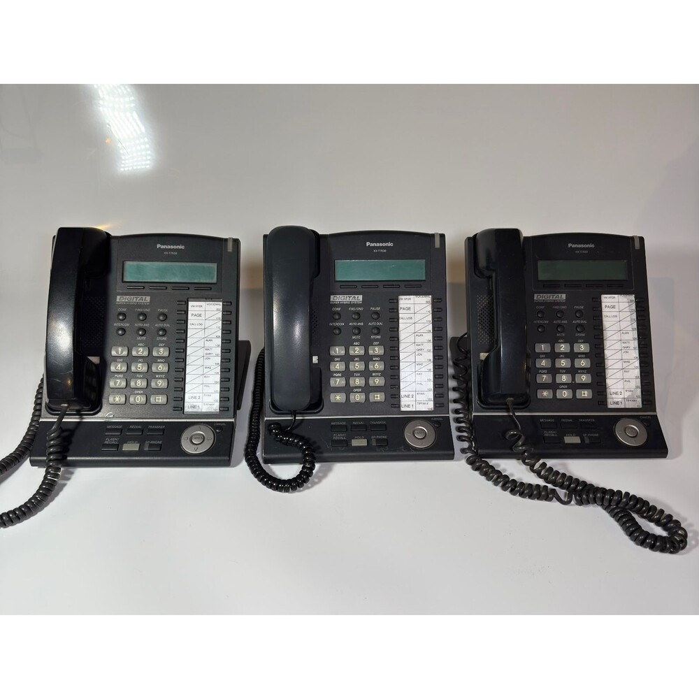 Panasonic KX-T7630 Black Digital Hybrid 24-Button Office Phone Untested Lot of 3